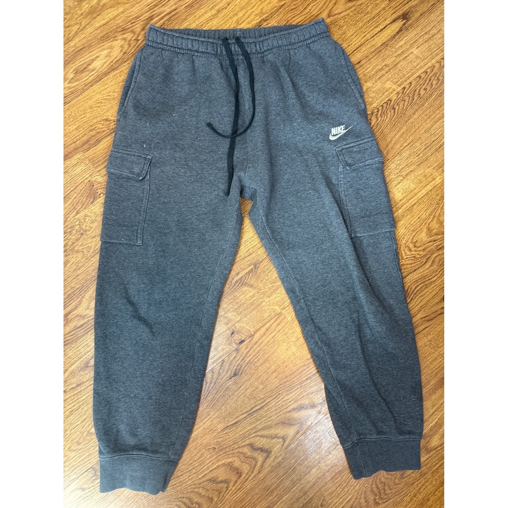 Nike Kids Cargo Sweatpants Charcoal Gray Joggers Medium M 10-12